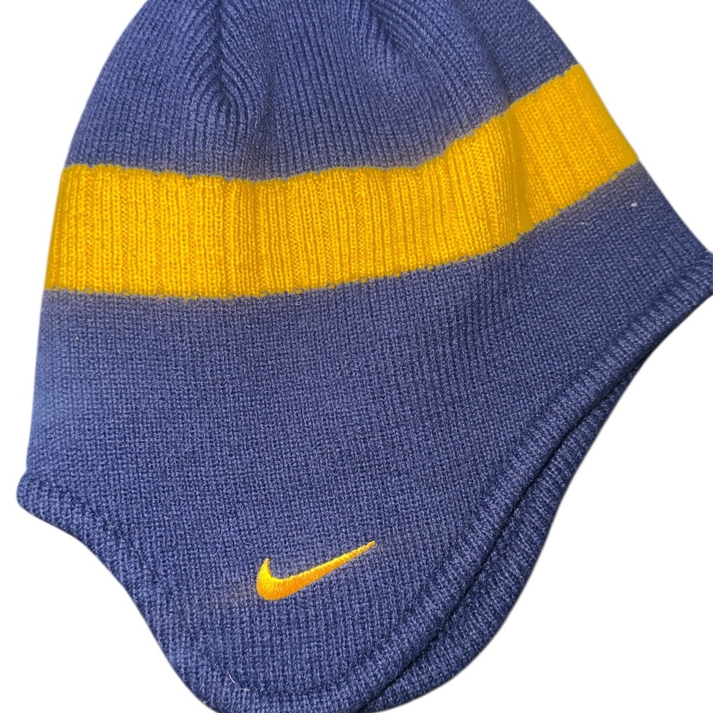 Nike West Virginia Mountaineers Beanie WVU Knit Winter Hat Blue Gold One Size